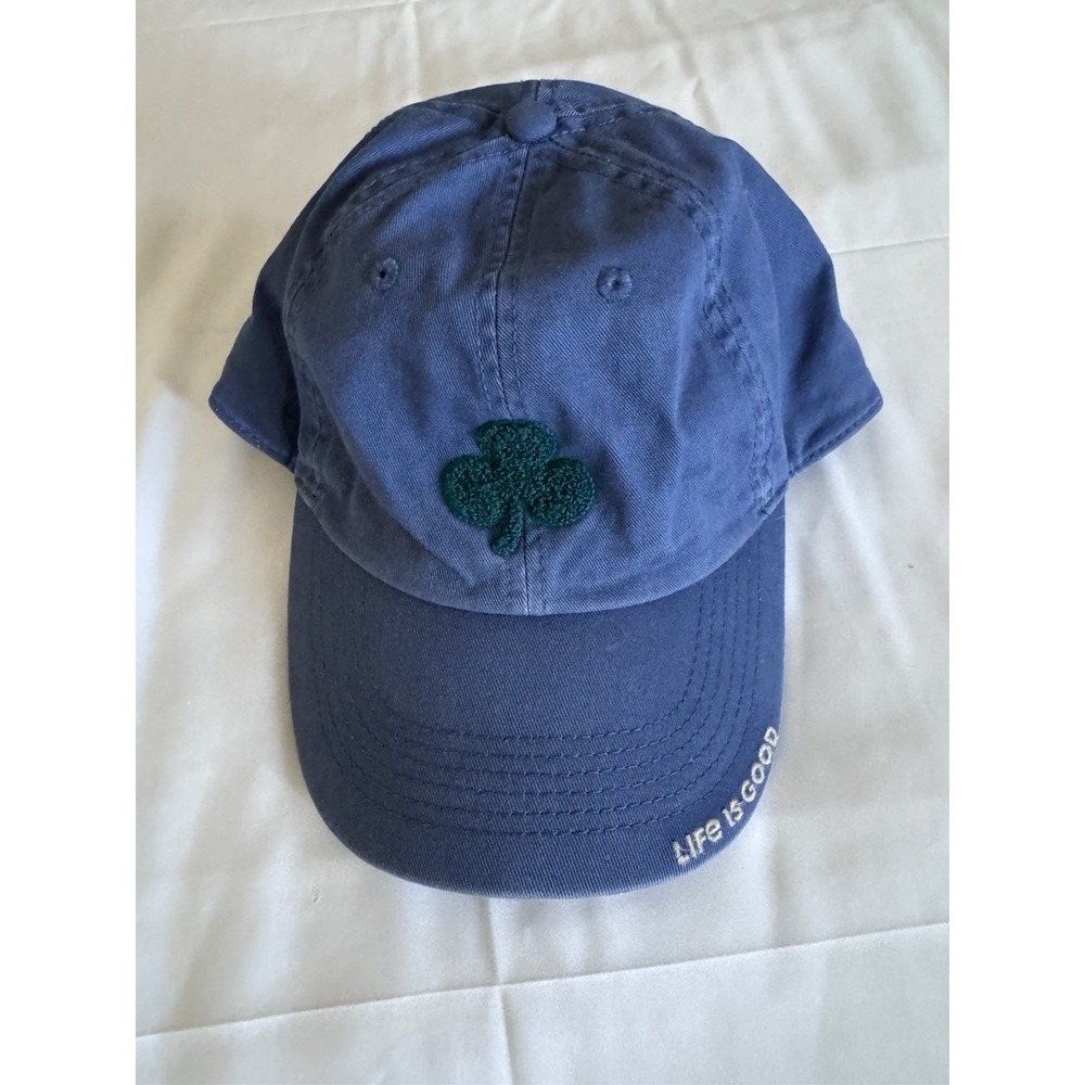 NEW Life Is Good Shamrock Hat Navy Adjustable Strapback Cap One Size